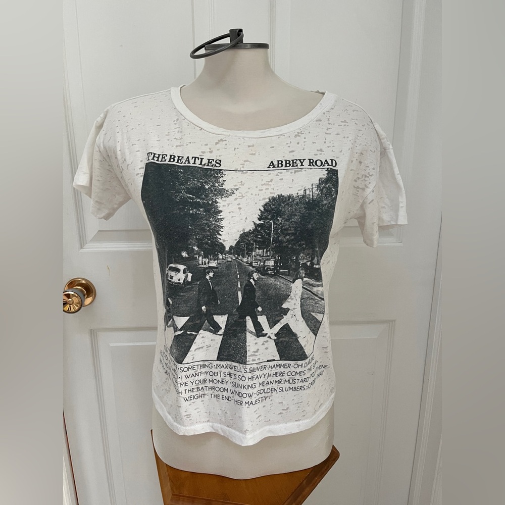 The Beatles White Abbey Road Short Sleeve Tee